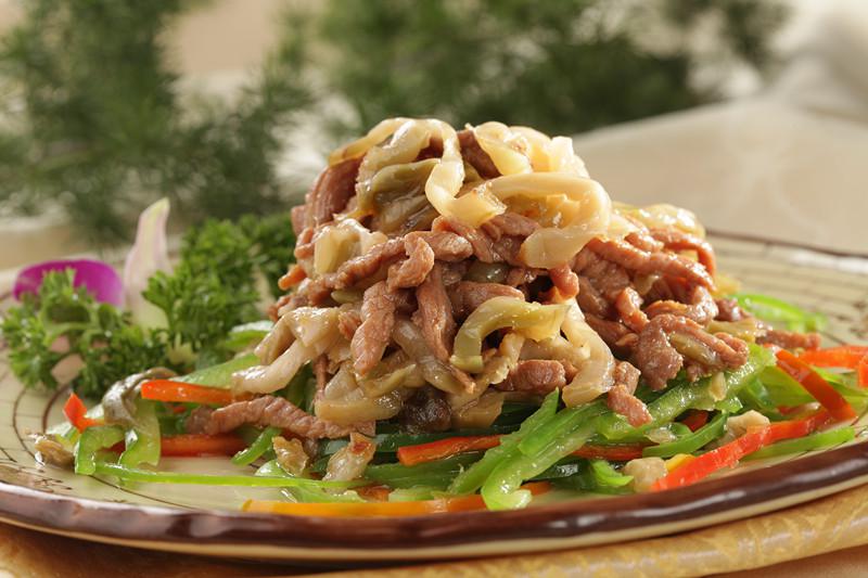 酒店榨菜牛肉丝图片烧菜谱大全带菜青椒图片